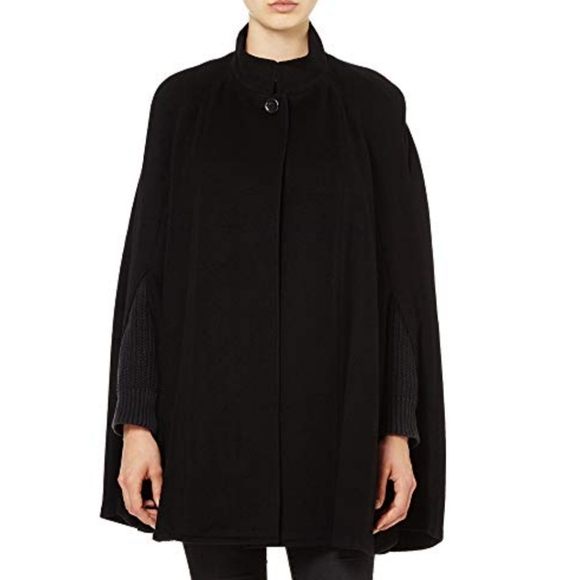 New Eliz Scott Wool Cashmere Blend Cape Black - Picture 13 of 13